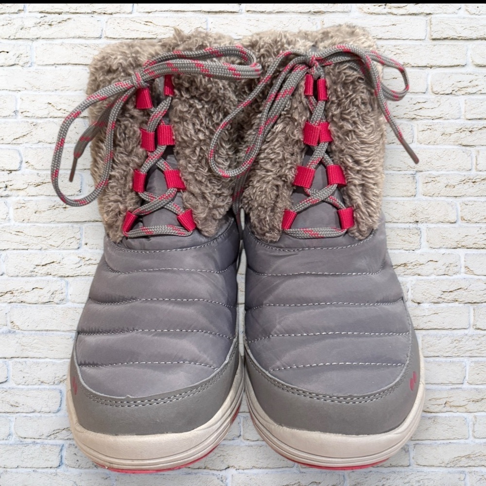 Ryka Addison Grey Pink Lace-up Ankle Boots Sneakers size 5 - Picture 2 of 7